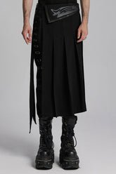 Black Buckle Men's Punk Skirt